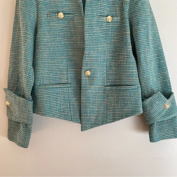 ORTTU Mint Green Textured Tweed Sport Coat - Picture 7 of 11